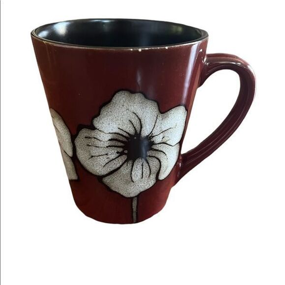 Pfaltzgraff Poppy Flower Brown Fall Autumn Coffee Mug Cup - Picture 2 of 6